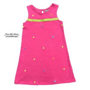 Hartstrings 6X Pink Colorful Embroidered Polkadot Dress